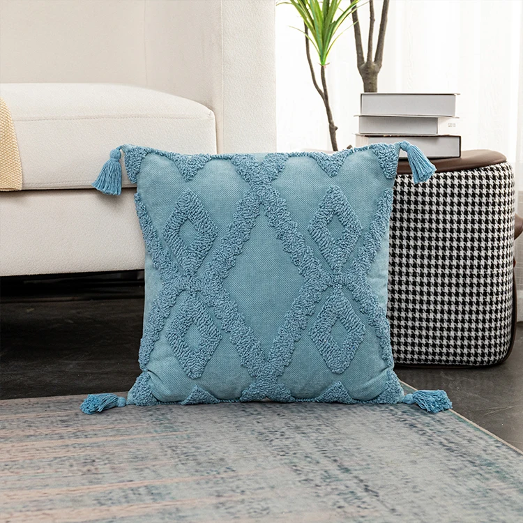 Abdeckung gelb Boho rosa Stil Kissen blau beige Quasten Kissen bezug hand gefertigt für Heim textilien Schlafs ofa 45x45cm/30x50cm – Detail 10