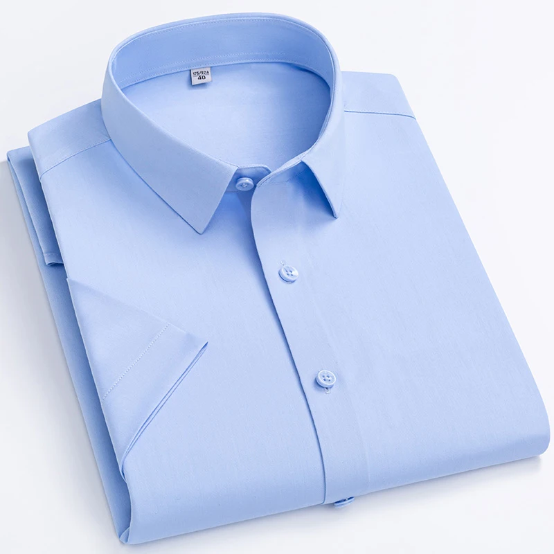

Men's Bamboo Fiber Material Shirt Green Stretch Easy Care Office/Working Wear Business Non-iron Breathable Comfort Solid Blouse