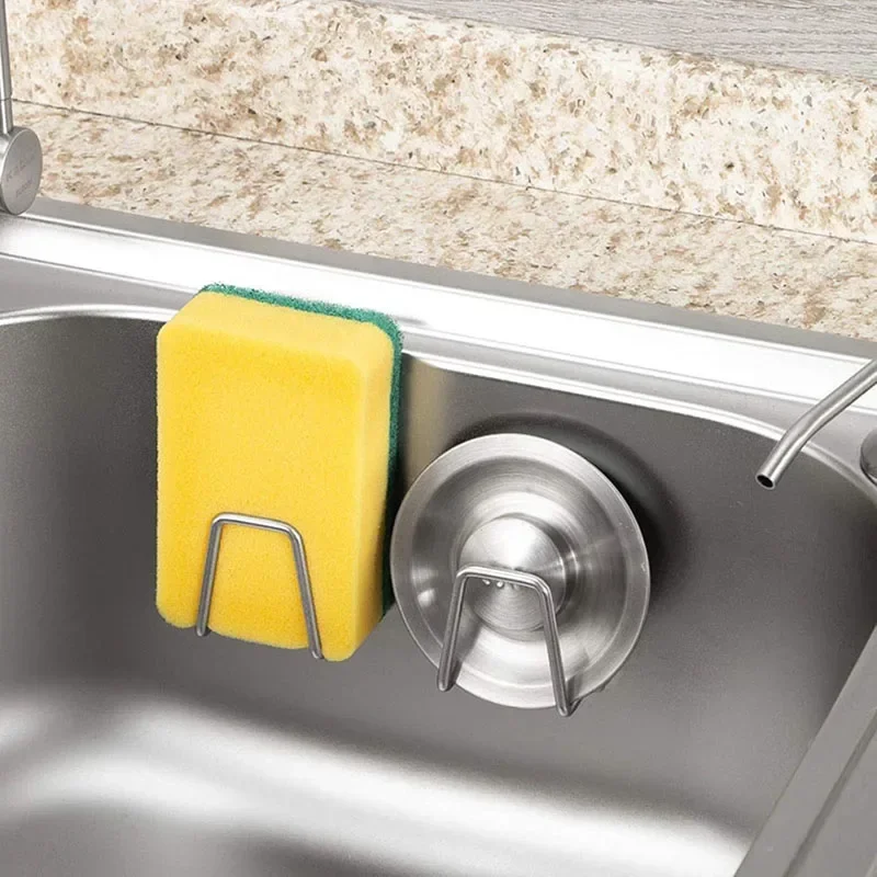 Kitchen Storage Rack Sink Sponge Rack Wall Mounted Organizer Dish Drying Rack Sink Drain Rack Sink Sponge Holder Under Sink Storage Rack Under Sink Organizer Kitchen Stainless Steel Sink Sponges Holder Drain Drying Rack Self Adhesive Storage Holder Wall Hooks