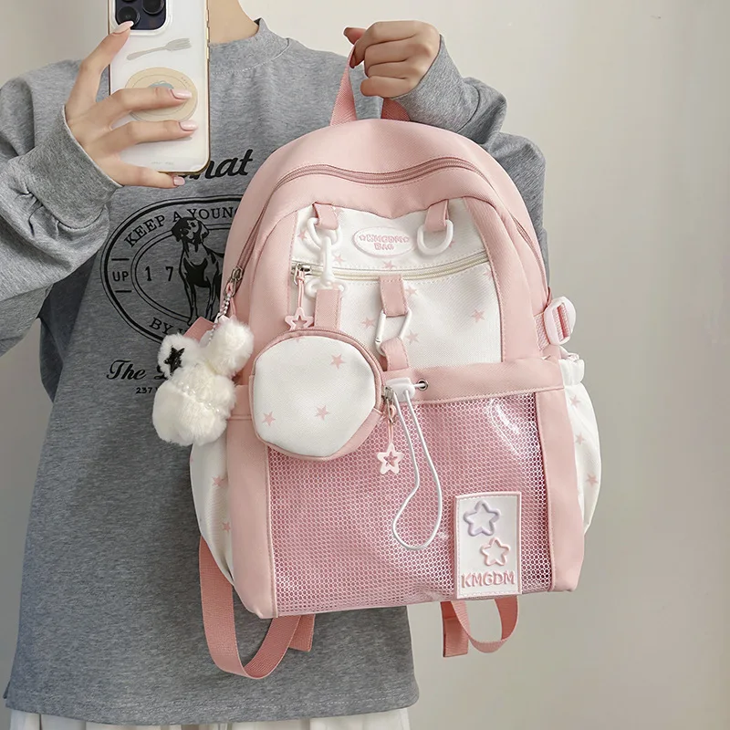 Zaini Carini e Belli per Ragazze Coreane, Borse Ulzzang Ita con Cartoni Animati alla Moda, Zaini Casual da Donna Stile Harajuku - immagine 2