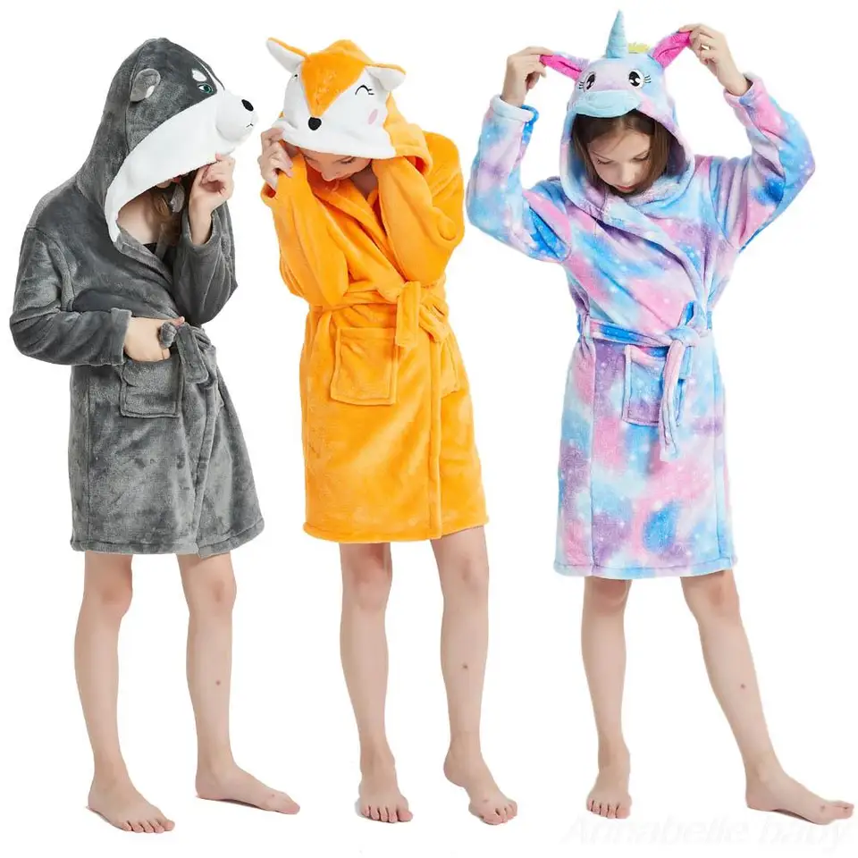 Accappatoio per bambini da bambina con cappuccio in cotone-gatto 3-12 anni  asciugamano da bagno per bambini caldo manica lunga abbigliamento per  bambini carino indumenti da notte - AliExpress