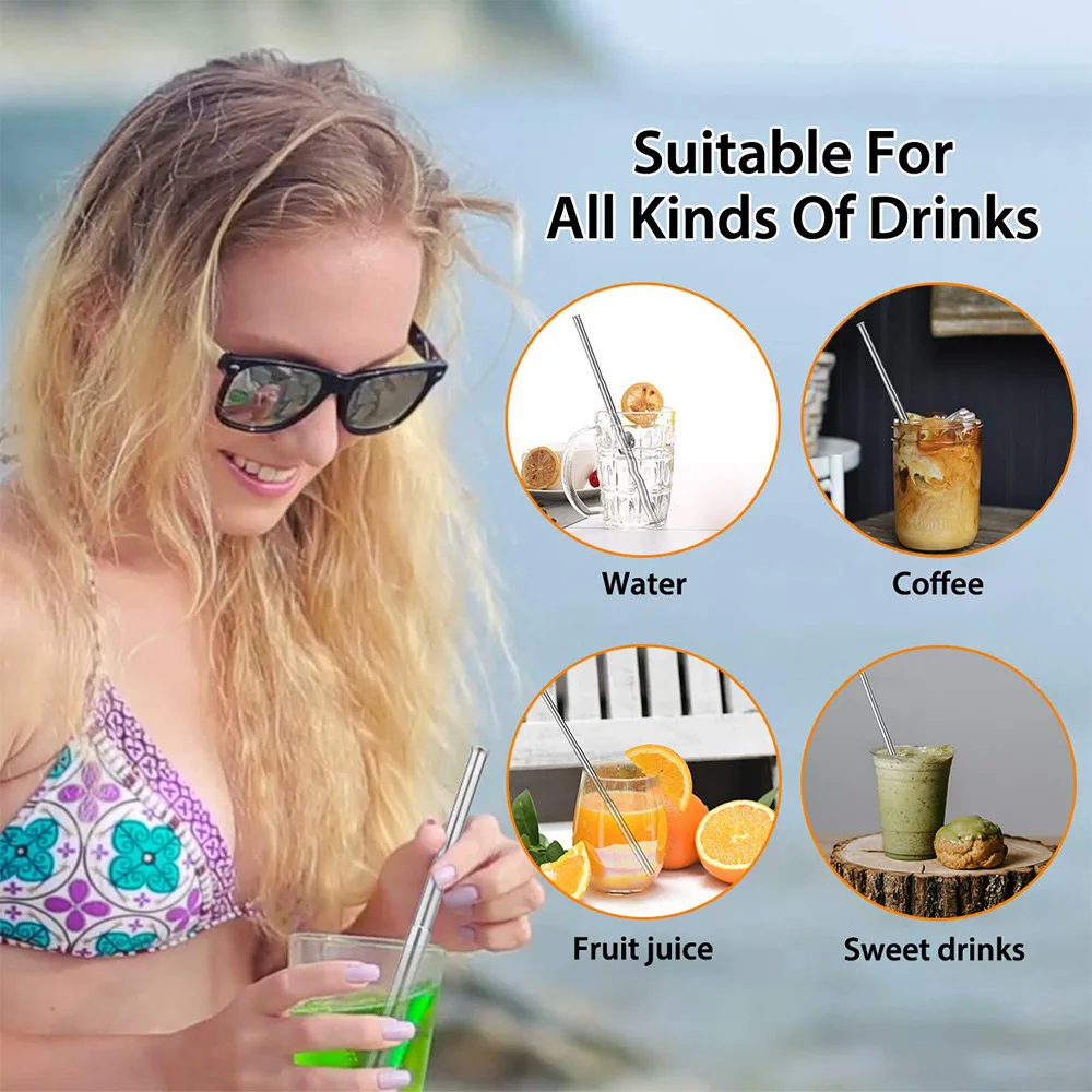 304 Stainless Steel Straw Retractable Coffee Straw Telescopic Milk Tea Stirring Reusable Straw, Foldable Beverage retractable straw