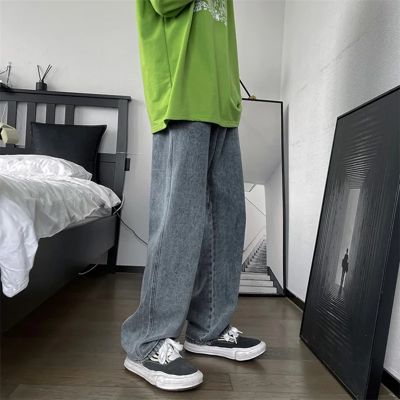 

Privathinker Hip Hop Wide Leg Jeans Solid Color Streetwear Denim Pants Fashion New Brand Bottoms Casual Male Vintage Trousers