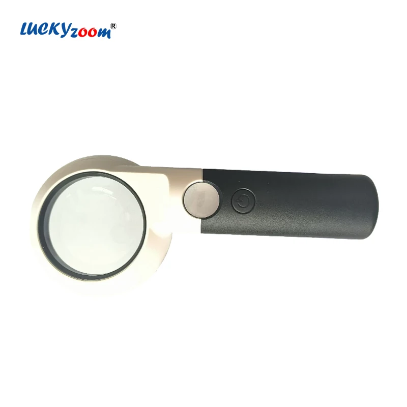 

Handheld 8 LED Light Magnifying Glass 7X 20X Dual Lens Elderly Reading Illuminated Magnifier Black White Jewelry Loupe ABS Lupa