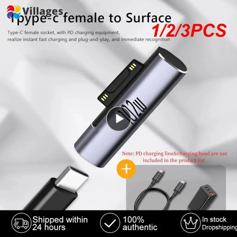 1/2/3 Pz Per Microsoft Surface X 8 7 6 5 4 3 Go Book To Usb Type C Pd Adapter Tablet Fast Charging Plug Converter Laptop