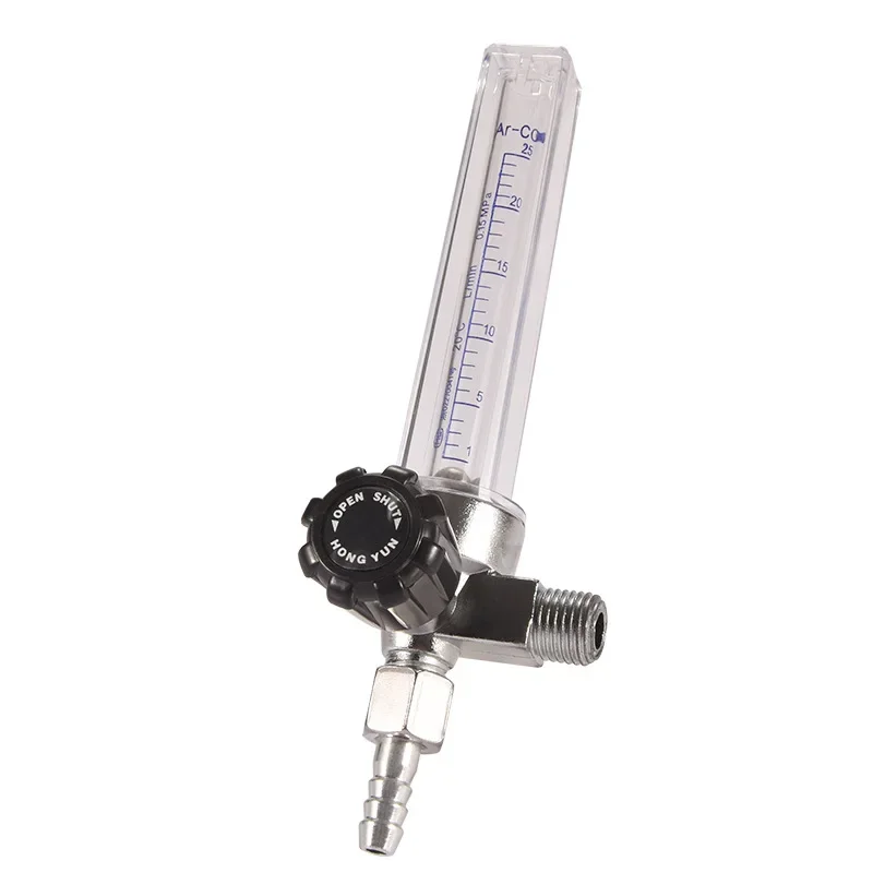 Argon Flowmeter Assembly CO2 Dual Outlet Floating Ball Needle Pressure Reducing Valve Cylinder