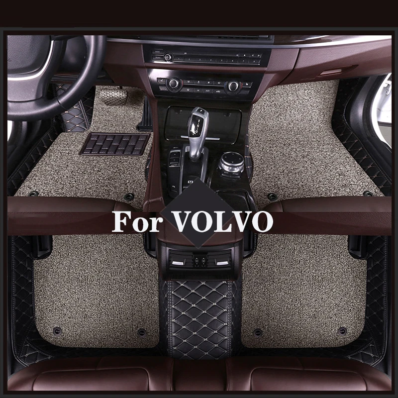 High Quality Customized Double Layer Detachable Diamond Pattern Car Floor Mat For VOLVO V90 XC40