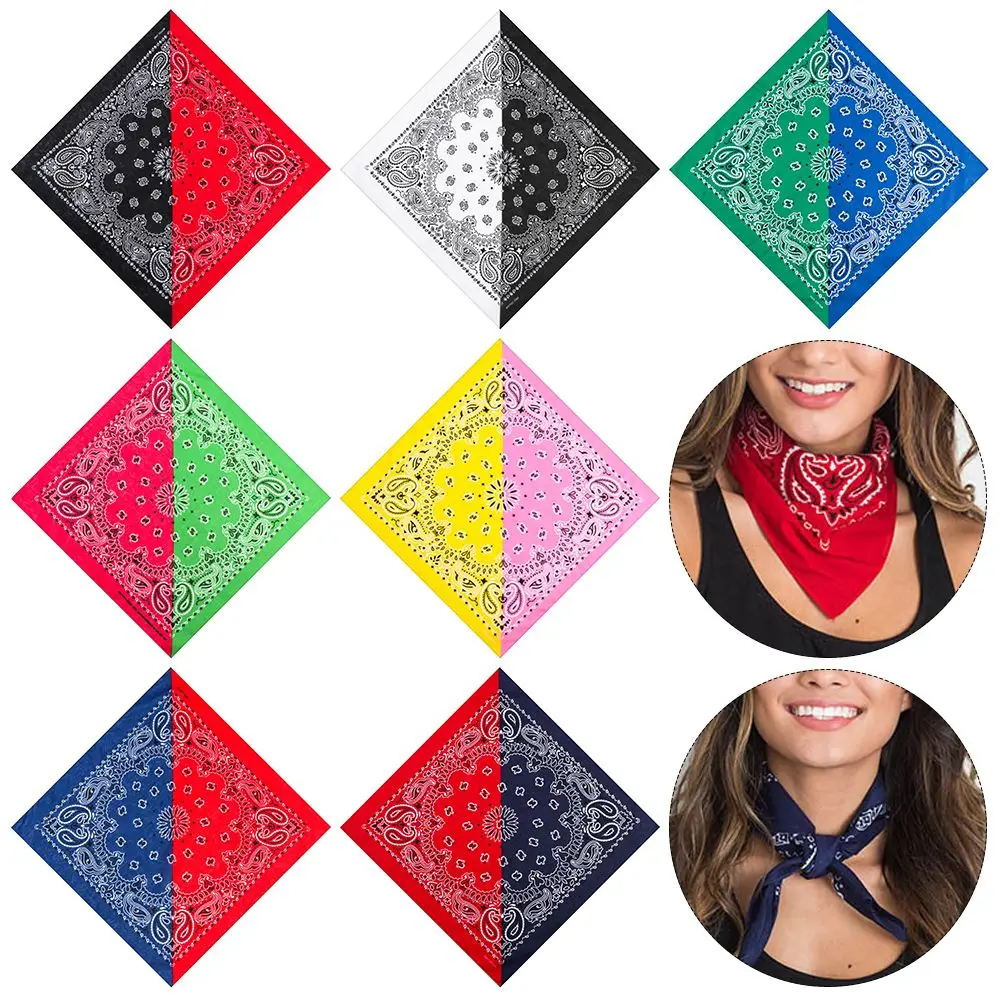 

Men Women Hip-Hop Floral Neck Tie Bandana Wristband Square Scarf Bohemian Headband