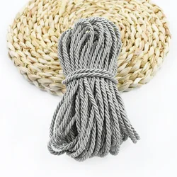 Premium 3mm Twisted Braided Cord for Gift Packaging and DIY Crafts (Silver)