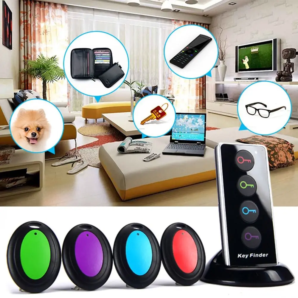 4 In 1 Household Vehicle Lost Tracker Keys Searcher Mini Tracking Device Anti-lost Tag Wireless Key Finder Anti-Lost Alarm