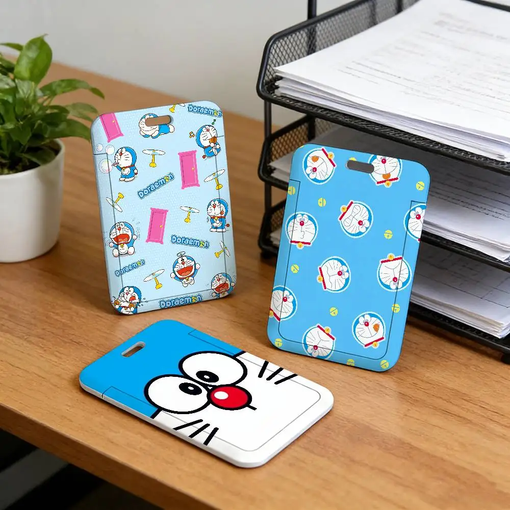 귀여운 D-D-DORAEMON-N 끈이 달린 목걸이형 카드 커버 홀더, 아이돌 카드 케이스, 배지 홀더, ID 패스 커버(걸이끈 포함)
