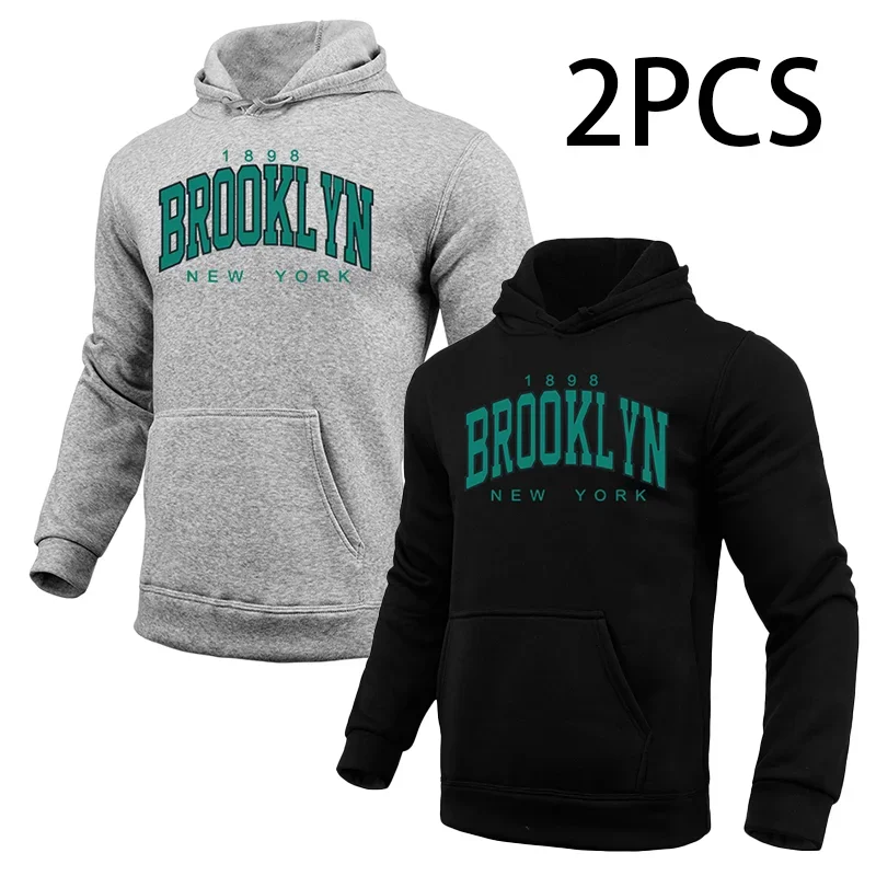 Men's Brooklyn Print Hoodie for Fall Winter Casual Sport