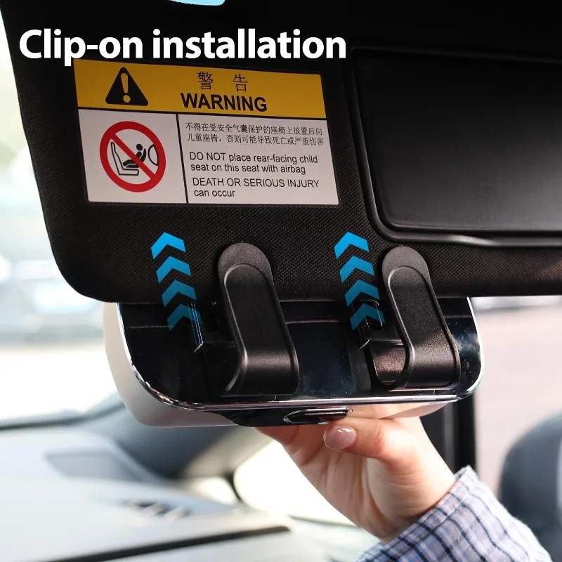 휴대용 자동차 안경 홀더 선바이저 클립 자동 선글라스 보관함 ABS 스크래치 방지 벨벳 케이스 푸시 버튼 내부 부품