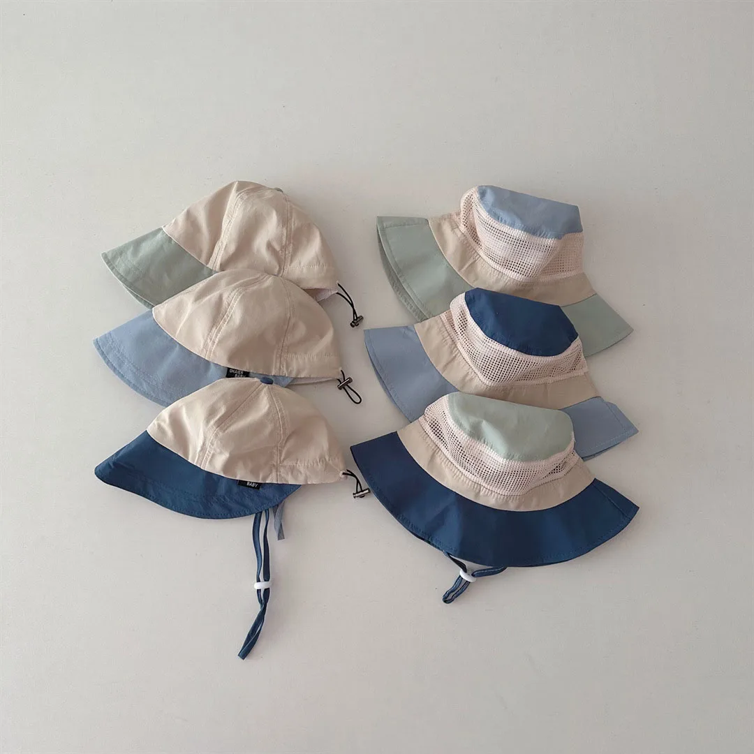 

Summer Kids Fisherman Caps Big Brim Sun Protection Caps Girls Boys Bucket Hat Outdoor Travel Beach Caps