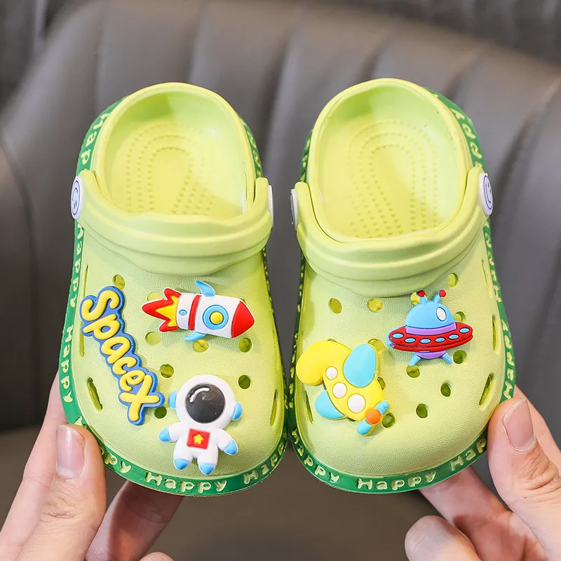 thumbnail image 1 of Summer Kids Sandals Children Shoes Slippers Soft Anti-Skid Cartoon DIY Design Hole Baby Shoes Sandy Beach  For Boys Girls Gift, 1 of 6