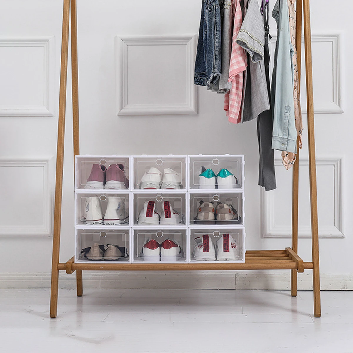 Transparent Shoe Box Drawer Foldable Storage