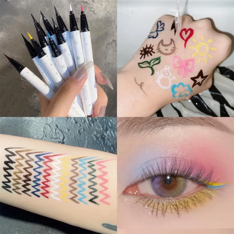 

12 Colors Liquid Eyeliner Eye Make Up Extremely Fine No blooming Waterproof Quick-drying Non Smudge Eye Liner Eyes Cosmetics
