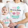 Our First Mother's Day Family Matching Outfit Pattern Print Family Set Short Sleeve Crew Neck Outfits Mothers Day Best Gift 1