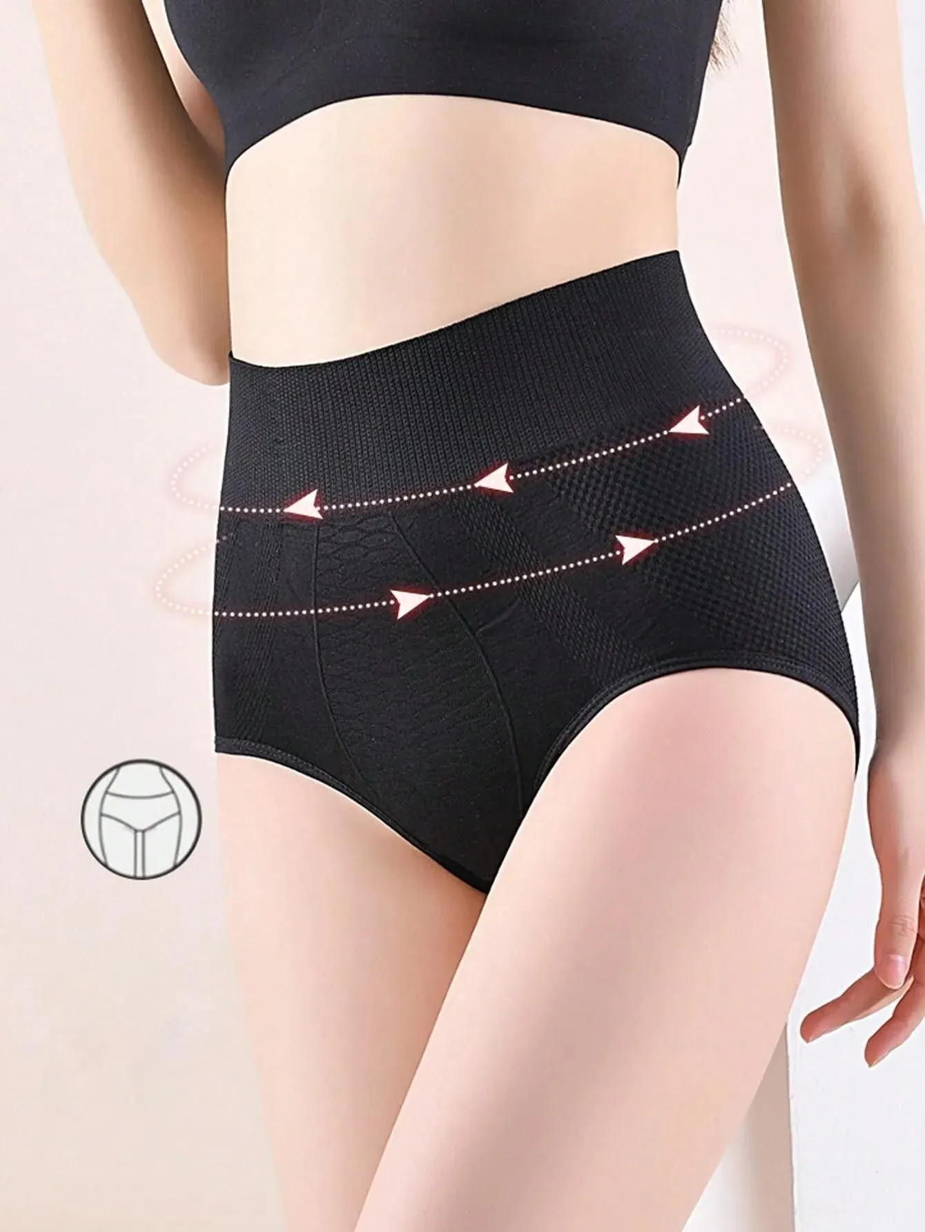 1 Pc Womens Shapewear Seamless High Waist Honeycomb Abdomen Reduction Burn Fat Hip Lifting Triangle Panties