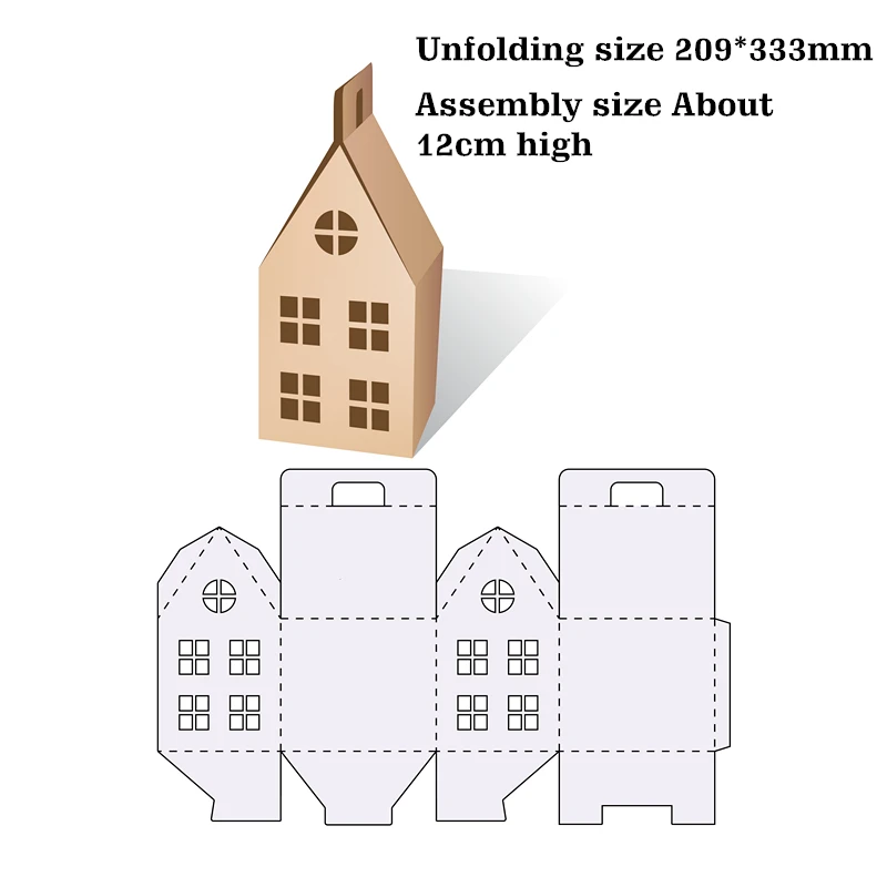 

House Gift Mini 3D Box Metal Cutting Dies for New 2022 Scrapbooking Paper Making Frame Card Craft Supplies No Stamp