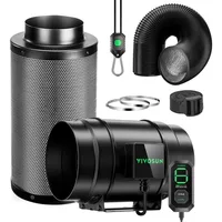 VIVOSUN Smart Air Filtration G8 Kit 8", AeroZesh G8 Inline Duct Fan with E12 Speed Controller, Carbon Filter & 25' Ducting 1