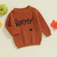 ma&baby 0-3Y Halloween Newborn Infant Toddler Baby Boy Girl Sweaters Pumpkin Ghost Embroidery Long Sleeve Costumes Warm Clothing 4