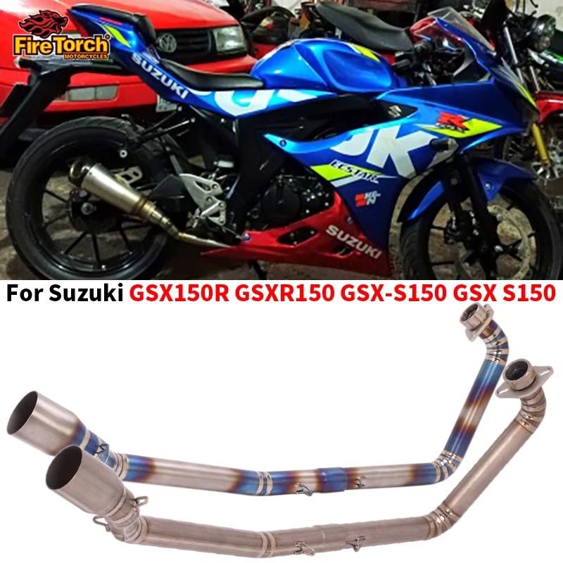 

Слип Для Suzuki GSX150R GSXR150 GSX-S150 GSX S150 мотоциклетная полная система выхлопных газов модификация титанового сплава Передняя звеньевая труба