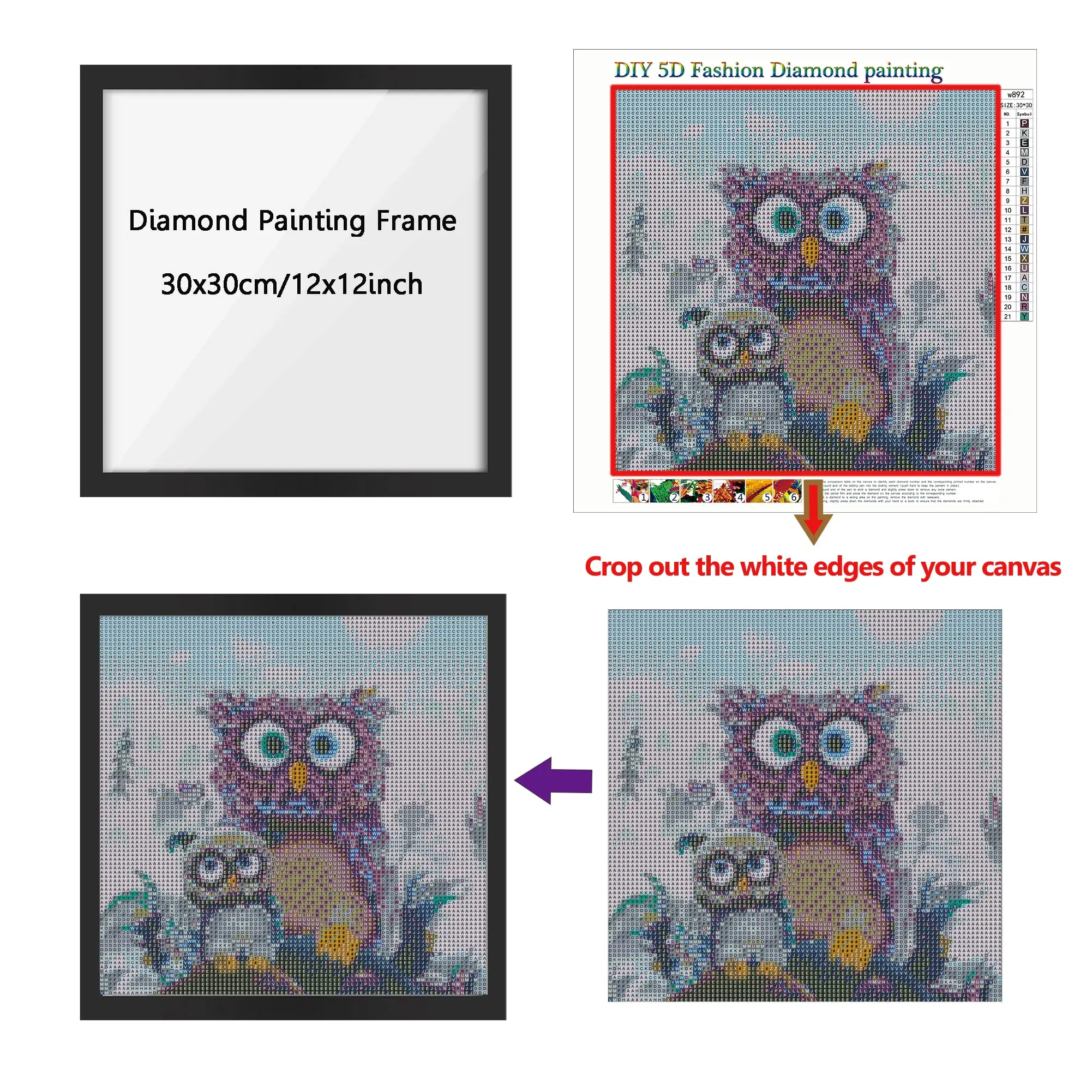 New 3PCS Colorful Magnetic Diamond Painting Frames diamond art frames  Magnetic Fridge Photo Self-Adhesive Frame With 6 Hook Pads