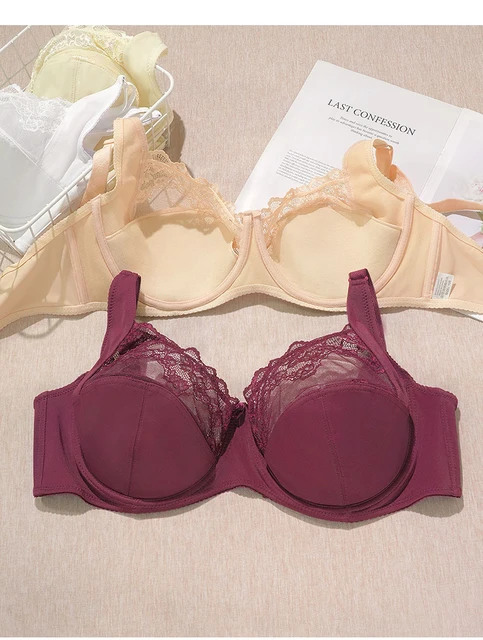 Wine Red Lace Bras For Women Sexy Embroidery Underwired Thin Bra Big Cup  Full Cup Bra Women Plus Size Bra C D E F G H I J - AliExpress