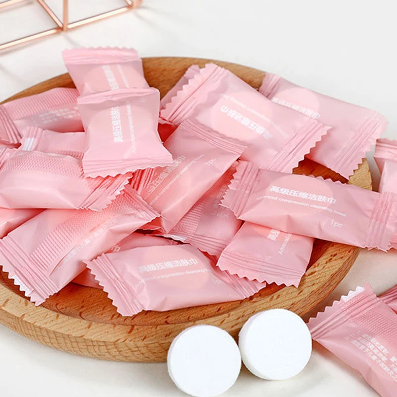 Compressed Towel Travel Outdoor Cotton Non-woven Disposable Face Tablet Cloth Wipes Tissue Makeup Cleaning 50pcs compressed towels