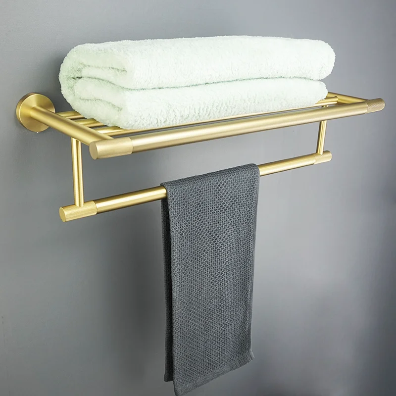 Brushed Gold Bathroom Accessories Towel Holder Cup Holder Towel Ring Hanger Paper Toilet Brush Coat Hook