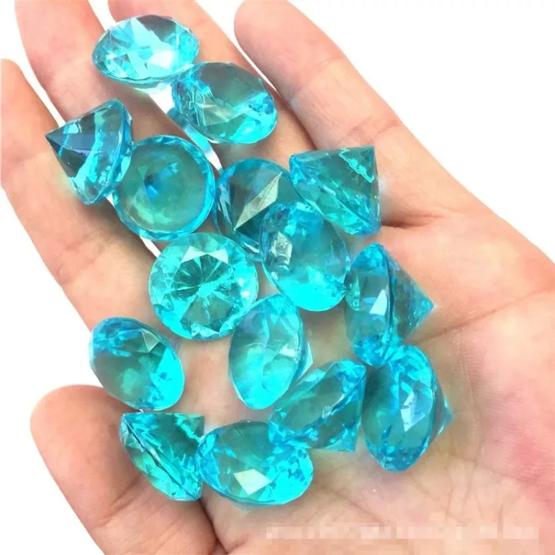 60pcs Crystal Gems Diamond Jewels Treasure Chest Pirate Filler Props Party Confetti Wedding Christmas Decoration Gift 2cm