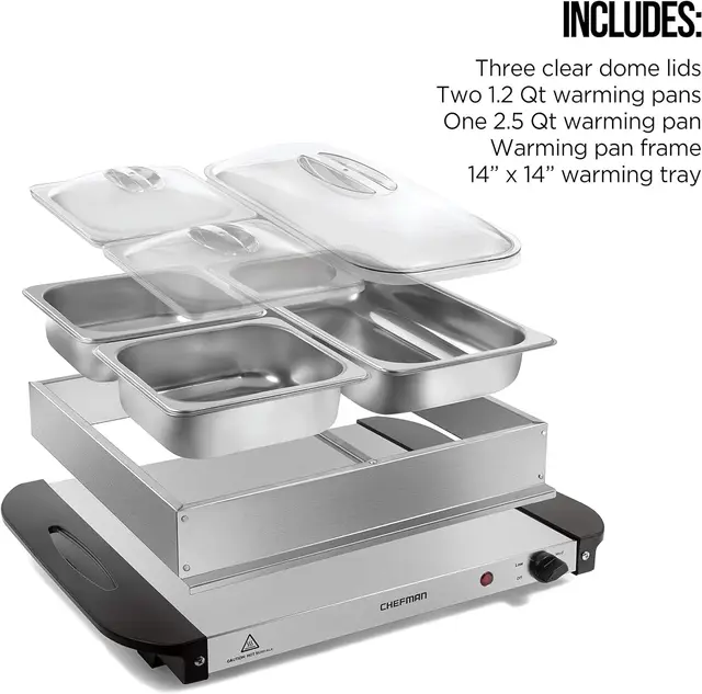 Chefman Family Size Glass Warming Tray - Pôle Répit Autisme