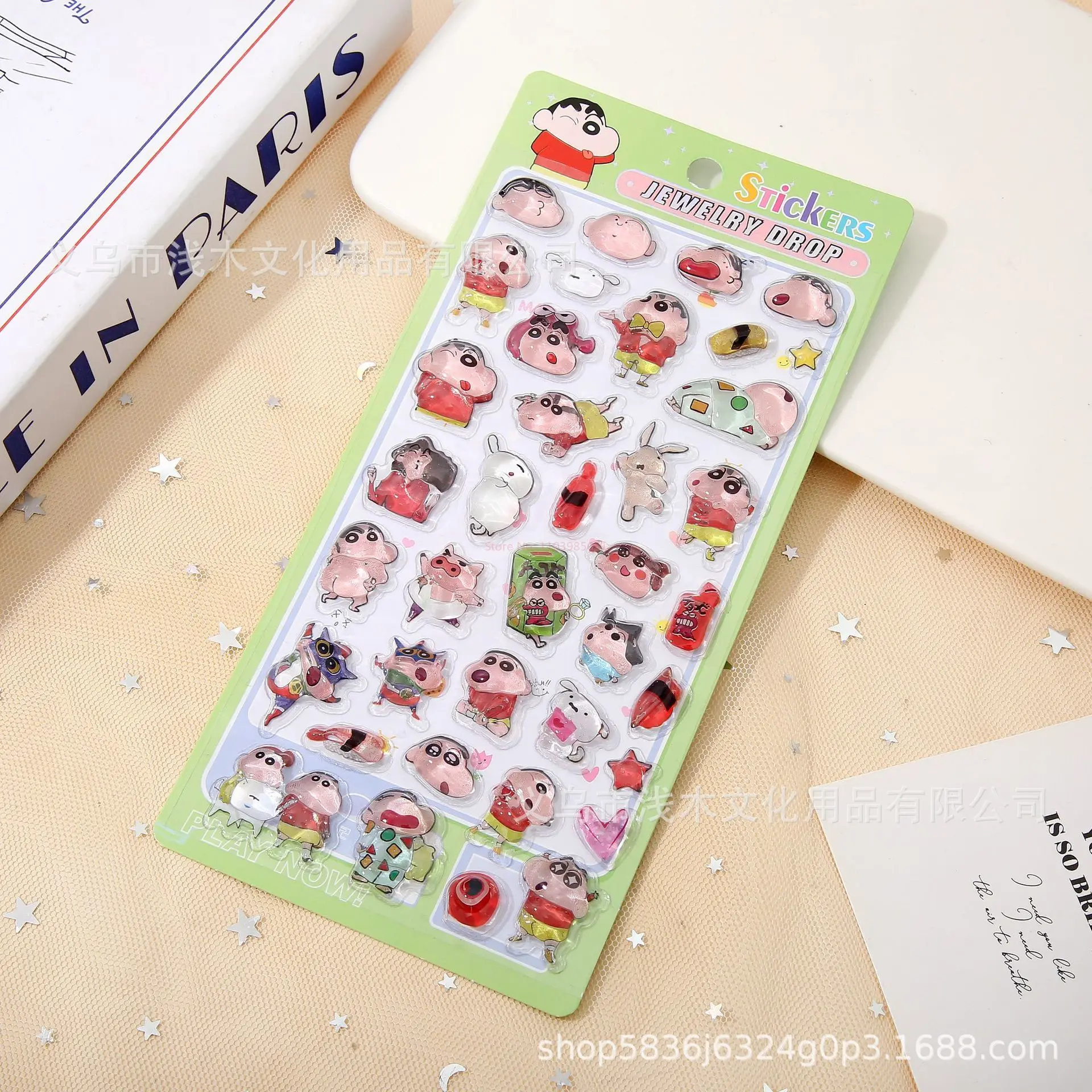 4/40pcs 일본어 크레용 신 3d 양각 스티커 Diy 휴대 전화 케이스 장식 어린이 장난감 핸드북 편지지 스티커 선물