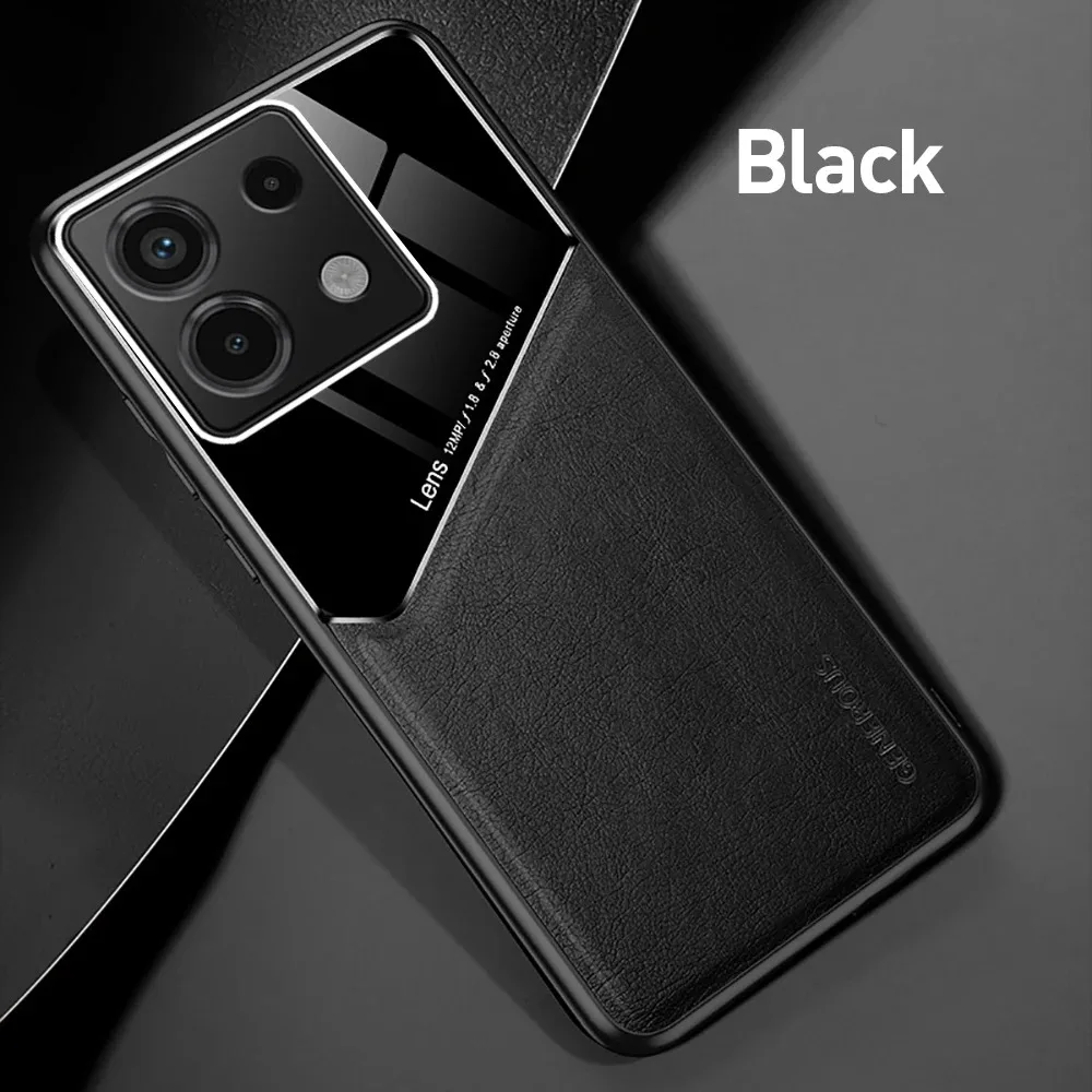Leather Texture Magnetic Car Mount Case Cover