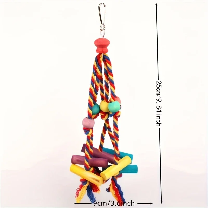 parrot toys bird toys colorful bead wooden blocks gnawing on skewers birds relieve boredom and bite fur details 0