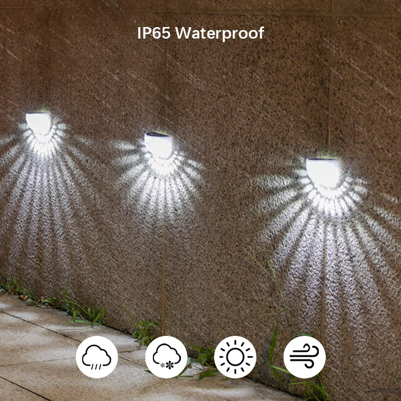 Solar Wall Light,Solar Powered Outdoor Lighting,Light Control Wall Mount Waterproof Fence Lamp for Deck Yard Garage Stair Decor