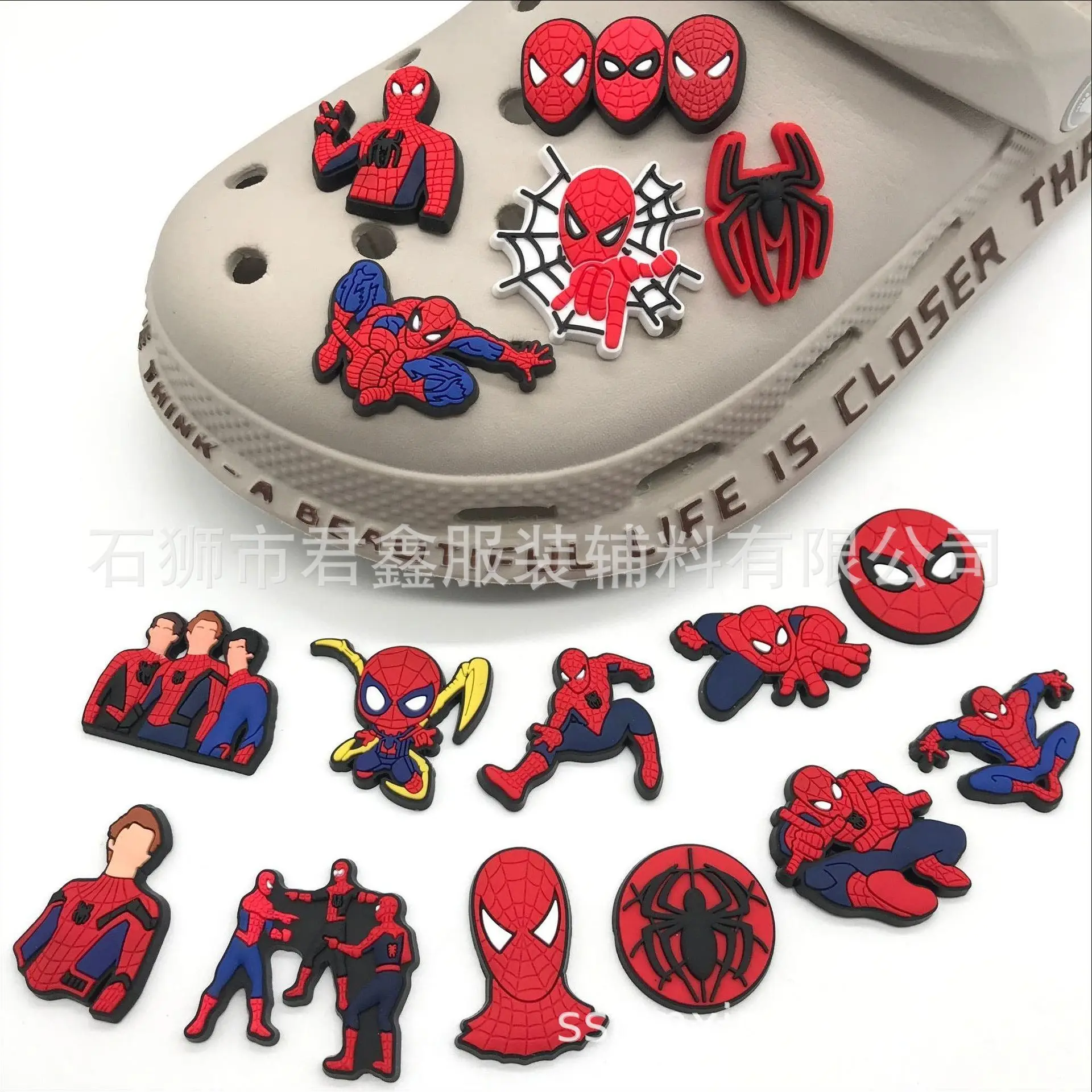 Single Sale 1pcs Spiderman PVC DIY Shoe Crocs Decorations Charms