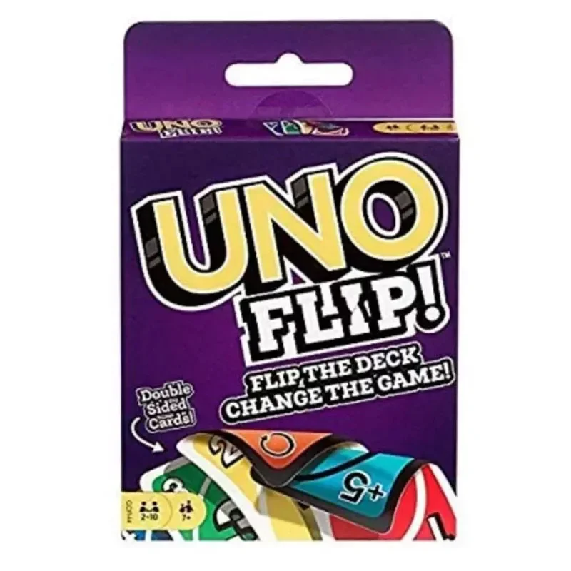 1pcs Mattel UNO FLIP! Games Family Funny Entertainment Board Game Fun Playing Cards Kids Toys Gift Box uno Card Game Kids Toys