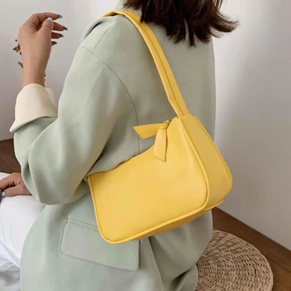 Women Retro Handbag PU Leather Shoulder Totes Underarm Vintage Top Handle Bag Female Small Subaxillary women tote bag women shoulder bag