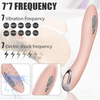 Erotic AV Magic Wand Vibrator Electric Shock Vibrator 7+7 Modes Pulse thrusting  Dildo Vagina Massage G-Spot Clit Stimulation 2