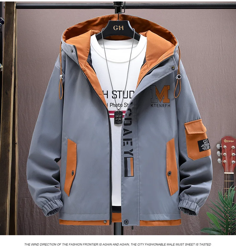 Neue Herren-Kapuzenjacken 2026 Frühling Herbst Lässiger Loser Mantel Jugend Streetwear Windbreaker Outdoor Übergröße M-4XL Oberteile Kleidung – Detail 10