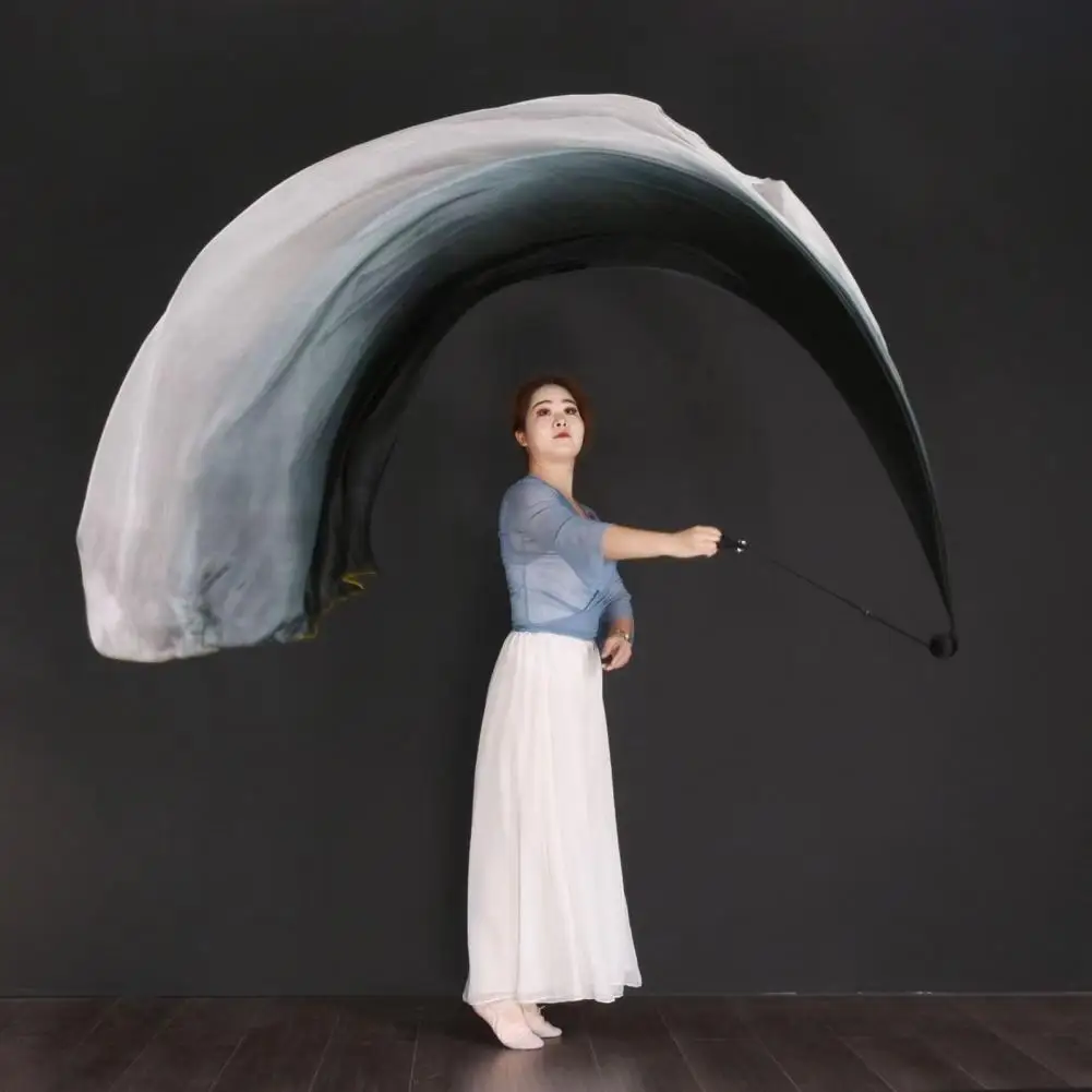 Belly Dance Scarves Simulated Silk Gradually Changing Color Colorful Flame Dance Olorful Gauze Scarf Long Scarf Ball Hand Fan
