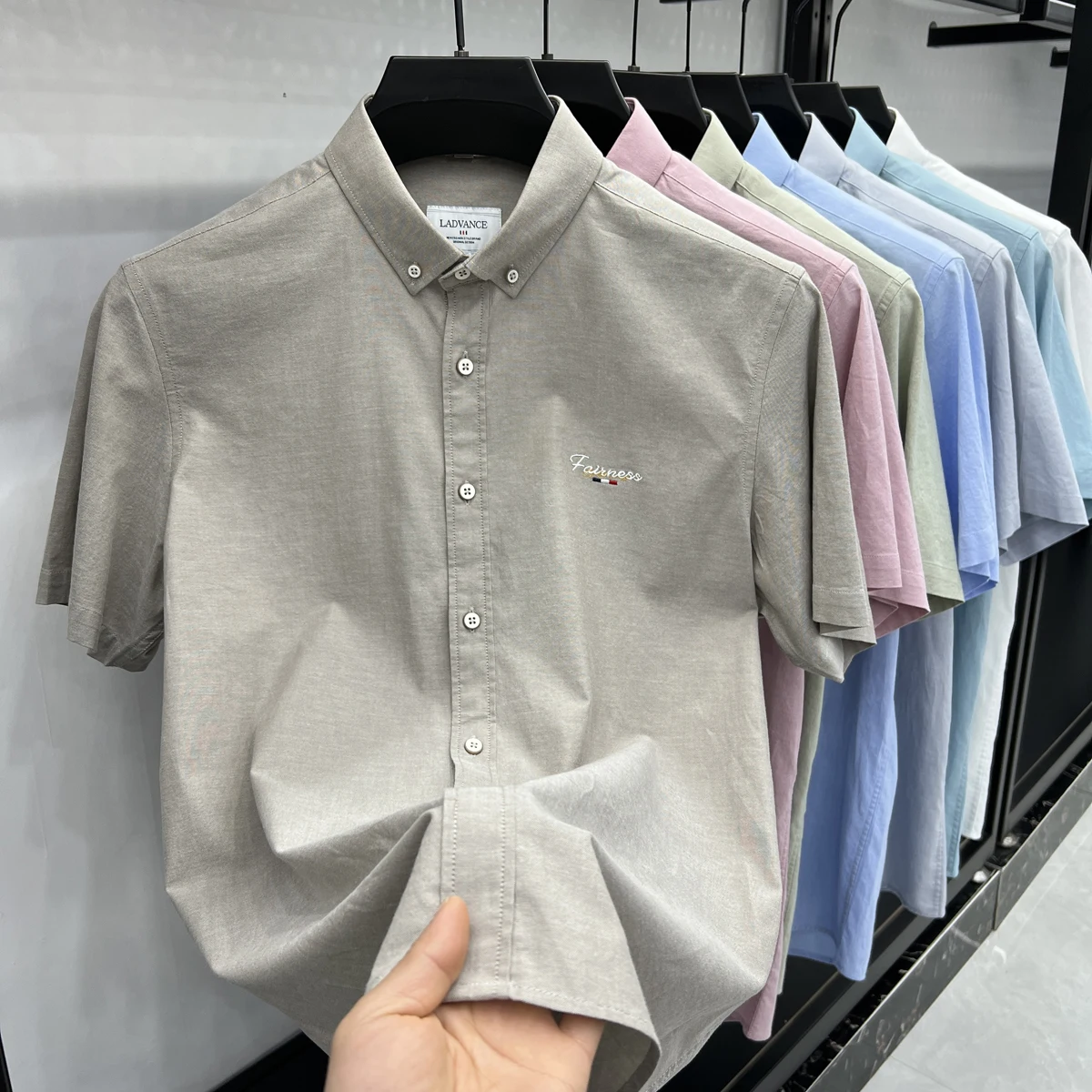 Designer New Men's High-End Brand 2024 Summer Embroidery 100% Cotton Shirt Business Casual Breathable Lapel Top Men's Clothing 6