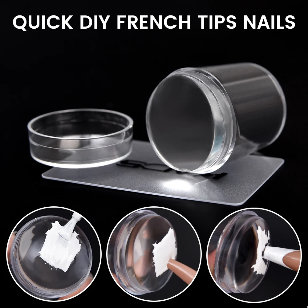 Nail Art Stamper Scraper Set Transparent Jelly Silicone Stamp Nail Stamping Plates Polish Print Transfer Templates Designs Tool 4
