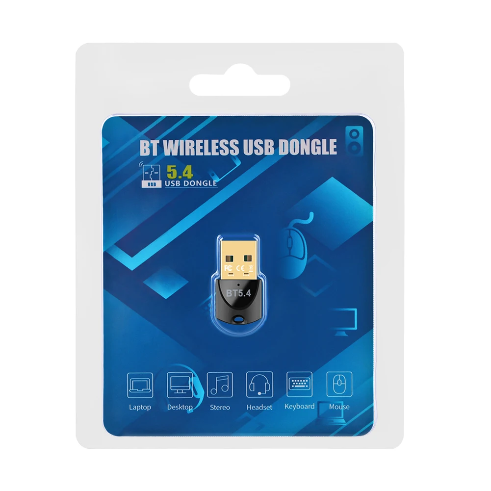 USB 블루투스 호환 5.4 어댑터 무선 BT 5.4 동글 어댑터 드라이버 무료 음악 오디오 수신기 PC 노트북 컴퓨터용