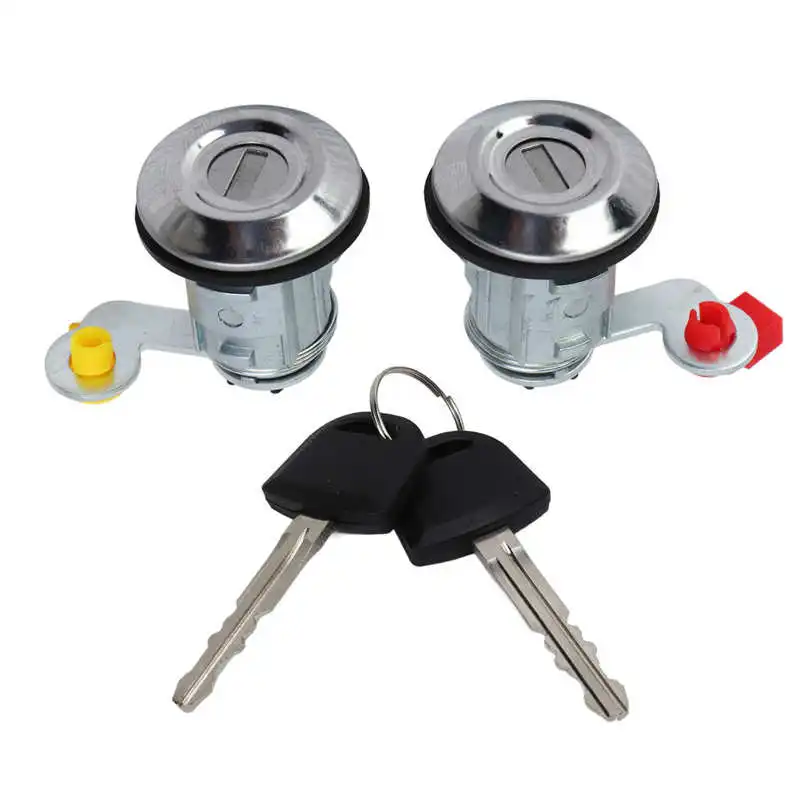 자동차 왼쪽 오른쪽 도어 잠금 실린더, 2 키, YE05506A 교체, 미쓰비시 L200 2001 2002 2003 2004 2005, 1 쌍