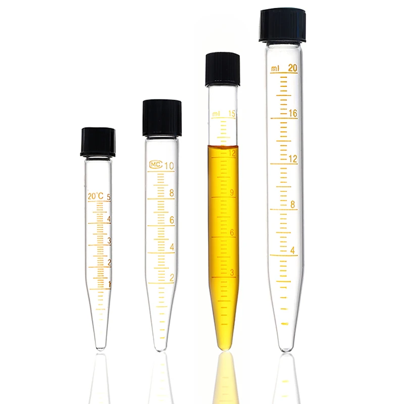 Tubes Graduated Glass Centrifuge Tube Glass Test Tube With Screw Cap Calibration Test Diameter 5ml 10ml 15ml 20ml 25ml 50ml