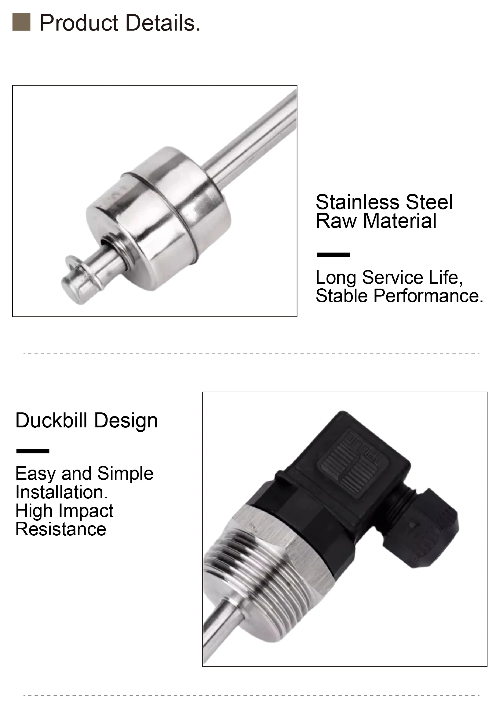 Hirschmann Float Level Switch Stainless Steel Liquid Water Oil Sensor Reed Magne
