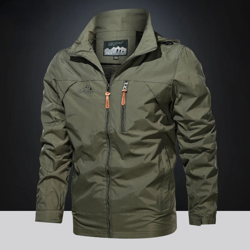 

Bomber Jacket Long Sleeves Zipper Military Tactical Jacket Windbreaker Army Hooded Sweatshirt Slim Luxury Men Coats